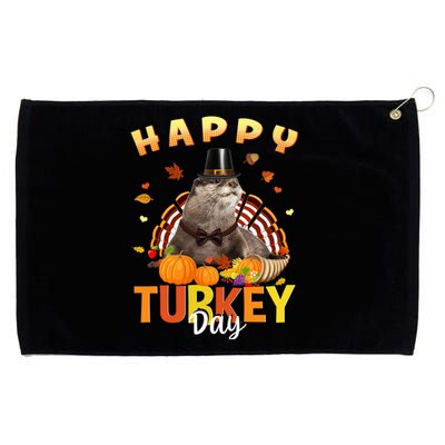 Happy Turkey Day Cute Otter Thanksgiving Day Tees Holiday Gift Grommeted Golf Towel