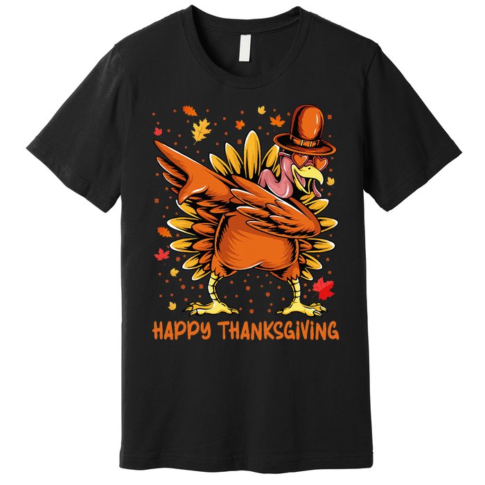 Happy Thanksgiving Dabbing Turkey Day Pilgrim Premium T-Shirt