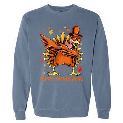 Happy Thanksgiving Dabbing Turkey Day Pilgrim Garment-Dyed Sweatshirt