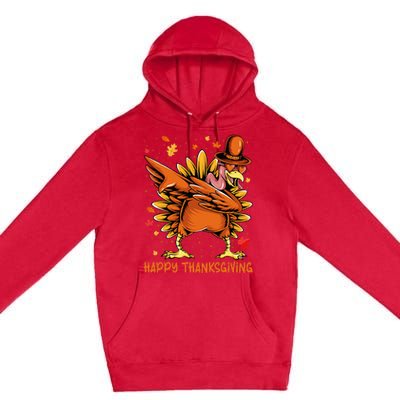 Happy Thanksgiving Dabbing Turkey Day Pilgrim Premium Pullover Hoodie