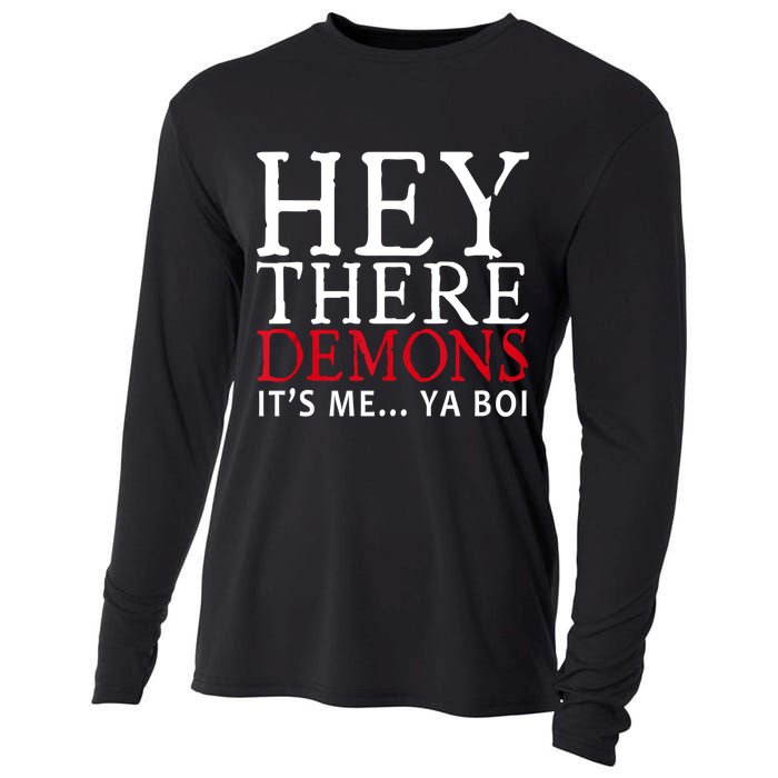 Hey There Demons It's Me Ya Boy Funny Cooling Performance Long Sleeve Crew