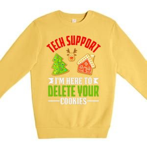 Here To Delete Your Cookies Funny Tech Support Christmas Premium Crewneck Sweatshirt