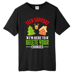 Here To Delete Your Cookies Funny Tech Support Christmas Tall Fusion ChromaSoft Performance T-Shirt