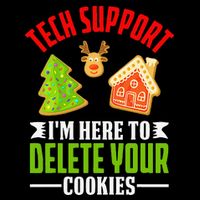 Here To Delete Your Cookies Funny Tech Support Christmas 16 in Basic Backpack