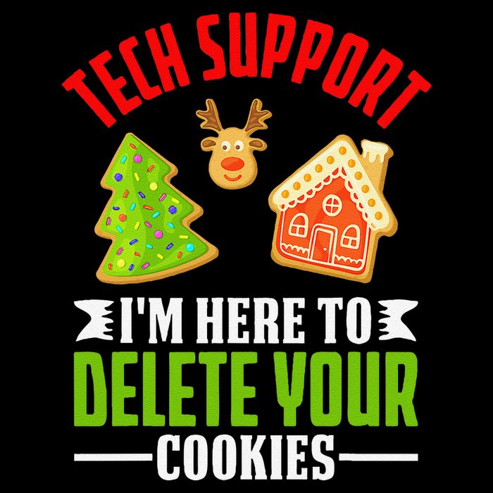 Here To Delete Your Cookies Funny Tech Support Christmas 16 in Basic Backpack
