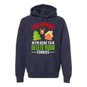 Here To Delete Your Cookies Funny Tech Support Christmas Premium Hoodie