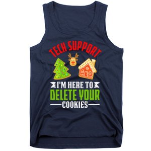 Here To Delete Your Cookies Funny Tech Support Christmas Tank Top