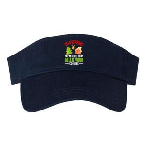 Here To Delete Your Cookies Funny Tech Support Christmas Valucap Bio-Washed Visor