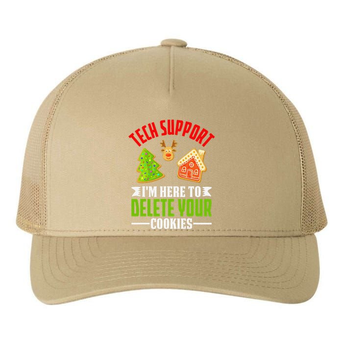 Here To Delete Your Cookies Funny Tech Support Christmas Yupoong Adult 5-Panel Trucker Hat