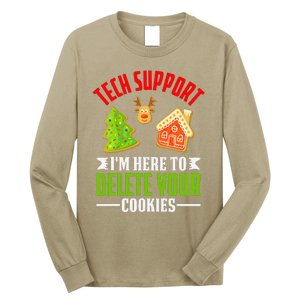 Here To Delete Your Cookies Funny Tech Support Christmas Long Sleeve Shirt