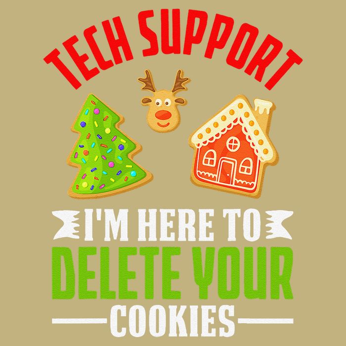Here To Delete Your Cookies Funny Tech Support Christmas Button