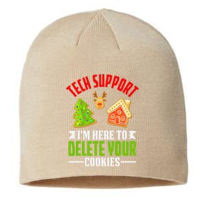 Here To Delete Your Cookies Funny Tech Support Christmas Sustainable Beanie