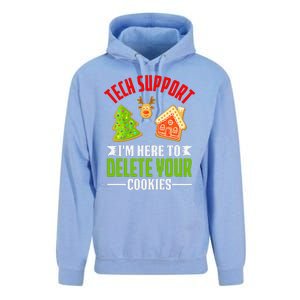 Here To Delete Your Cookies Funny Tech Support Christmas Unisex Surf Hoodie