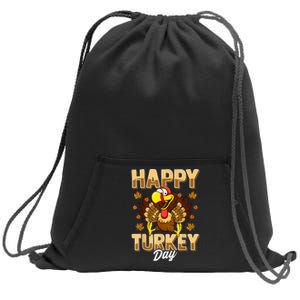 Happy Turkey Day Shirt Thanksgiving Day Holiday Gift Sweatshirt Cinch Pack Bag