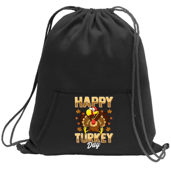 Happy Turkey Day Shirt Thanksgiving Day Holiday Gift Sweatshirt Cinch Pack Bag