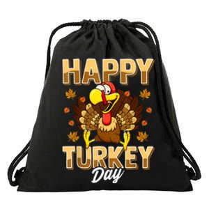 Happy Turkey Day Shirt Thanksgiving Day Holiday Gift Drawstring Bag