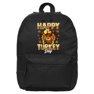 Happy Turkey Day Shirt Thanksgiving Day Holiday Gift 16 in Basic Backpack