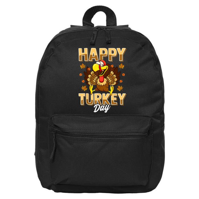 Happy Turkey Day Shirt Thanksgiving Day Holiday Gift 16 in Basic Backpack