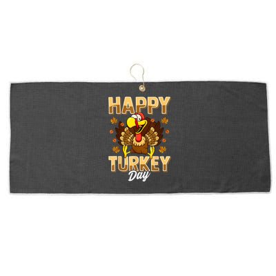 Happy Turkey Day Shirt Thanksgiving Day Holiday Gift Large Microfiber Waffle Golf Towel