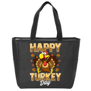 Happy Turkey Day Shirt Thanksgiving Day Holiday Gift Zip Tote Bag