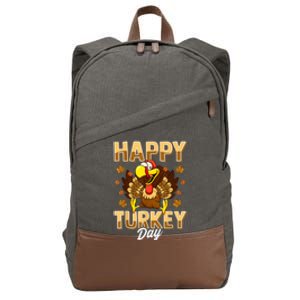 Happy Turkey Day Shirt Thanksgiving Day Holiday Gift Cotton Canvas Backpack