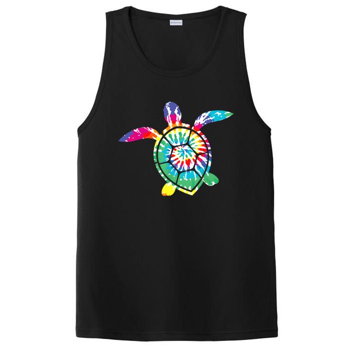 Hawaiian Tie Dye Sea Turtle Cute Sea Turtle Lover Men Women PosiCharge Competitor Tank