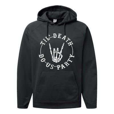 Halloween Till Death Do Us Party Skeleton Hand Bachelorette Performance Fleece Hoodie