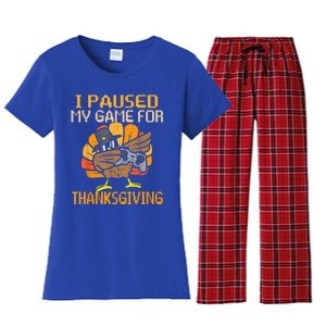 Happy Thanksgiving Dabbing Gamer Turkey Gift Women's Flannel Pajama Set