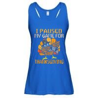 Happy Thanksgiving Dabbing Gamer Turkey Gift Ladies Essential Flowy Tank