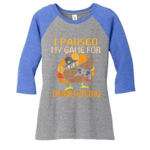 Happy Thanksgiving Dabbing Gamer Turkey Gift Women's Tri-Blend 3/4-Sleeve Raglan Shirt