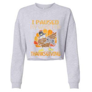 Happy Thanksgiving Dabbing Gamer Turkey Gift Cropped Pullover Crew