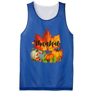 Happpy Thanksgiving Day Autumn Fall Maple Leaves Thankful Mesh Reversible Basketball Jersey Tank