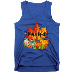 Happpy Thanksgiving Day Autumn Fall Maple Leaves Thankful Tank Top