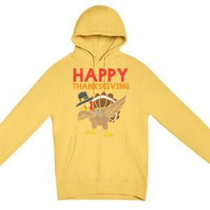 Happy Thanksgiving Dabbing Turkey Gamer Gaming Gift Premium Pullover Hoodie