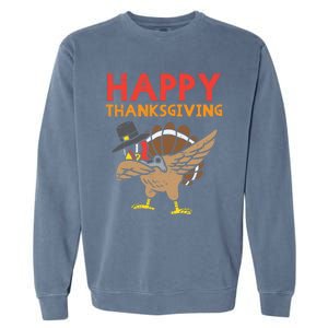 Happy Thanksgiving Dabbing Turkey Gamer Gaming Gift Garment-Dyed Sweatshirt