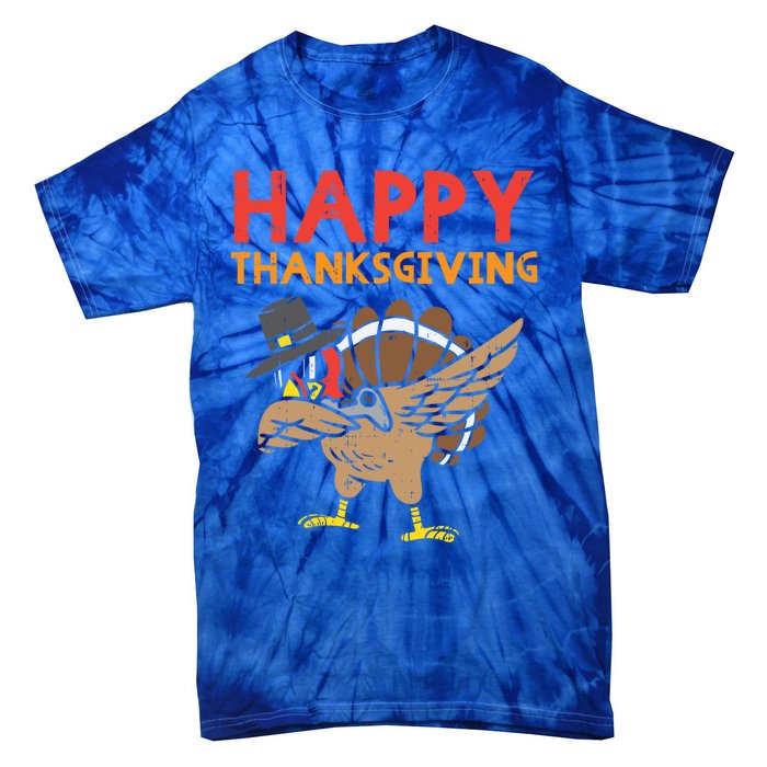 Happy Thanksgiving Dabbing Turkey Gamer Gaming Gift Tie-Dye T-Shirt