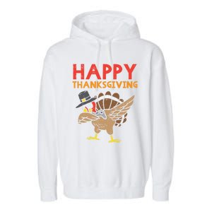 Happy Thanksgiving Dabbing Turkey Gamer Gaming Gift Garment-Dyed Fleece Hoodie