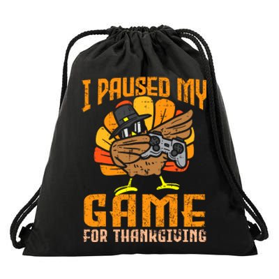 Happy Thanksgiving Dabbing Gamer Turkey Drawstring Bag