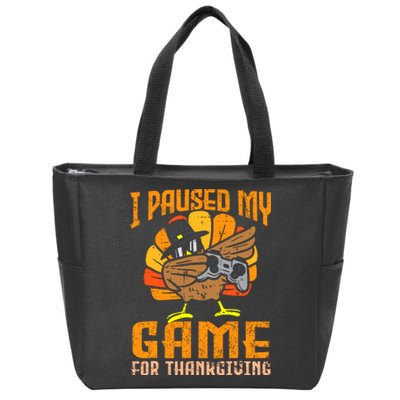 Happy Thanksgiving Dabbing Gamer Turkey Zip Tote Bag