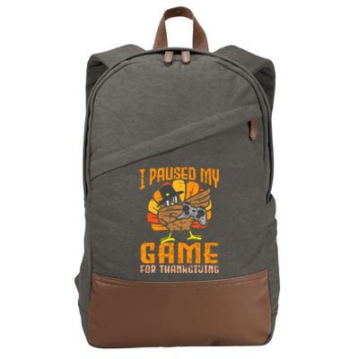 Happy Thanksgiving Dabbing Gamer Turkey Cotton Canvas Backpack