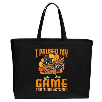 Happy Thanksgiving Dabbing Gamer Turkey Cotton Canvas Jumbo Tote