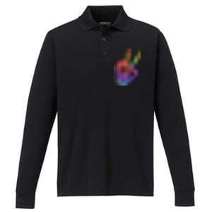 Have The Day You Deserve Peace Sign Skeleton Motivational Performance Long Sleeve Polo