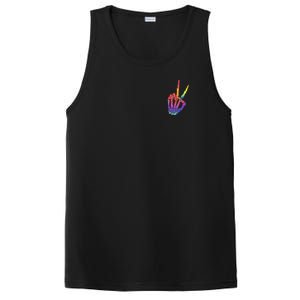 Have The Day You Deserve Peace Sign Skeleton Motivational PosiCharge Competitor Tank