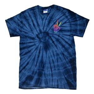 Have The Day You Deserve Peace Sign Skeleton Motivational Tie-Dye T-Shirt