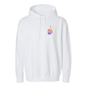 Have The Day You Deserve Peace Sign Skeleton Motivational Garment-Dyed Fleece Hoodie