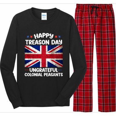 Happy Treason Day Ungrateful Colonial Peasants 4th Of July Long Sleeve Pajama Set