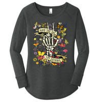 Have The Day You Deserve Skeleton Peace Hand Sign Floral  Women's Perfect Tri Tunic Long Sleeve Shirt