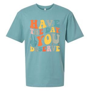 Have The Day You Deserve Peace Sign Skeleton Motivational Sueded Cloud Jersey T-Shirt