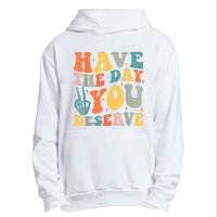 Have The Day You Deserve Peace Sign Skeleton Motivational Urban Pullover Hoodie