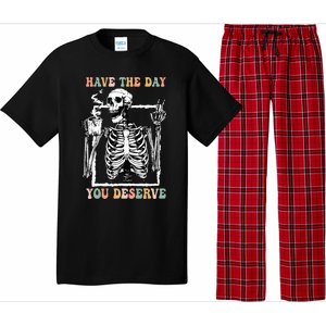 Have The Day You Deserve Halloween Skeleton Coffee Pajama Set